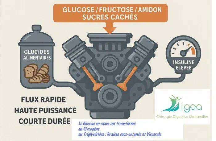 comment activer la combustion des graisses - shema fonctionnement du moteur à sucre